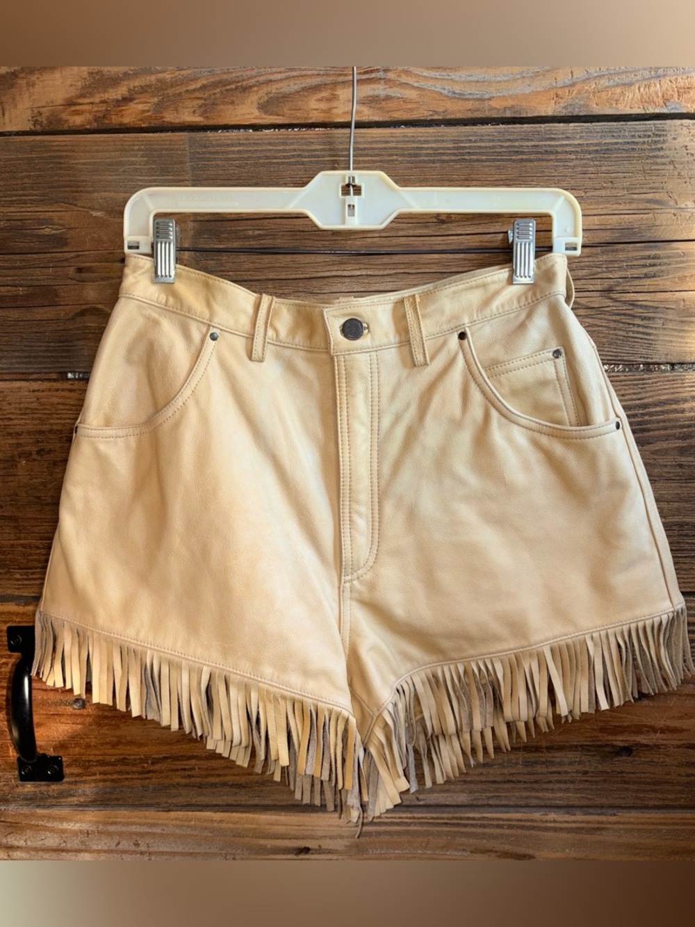 Vintage Y2K Harley Davidson Fringe Hem Genuine Leather Women’s Shorts